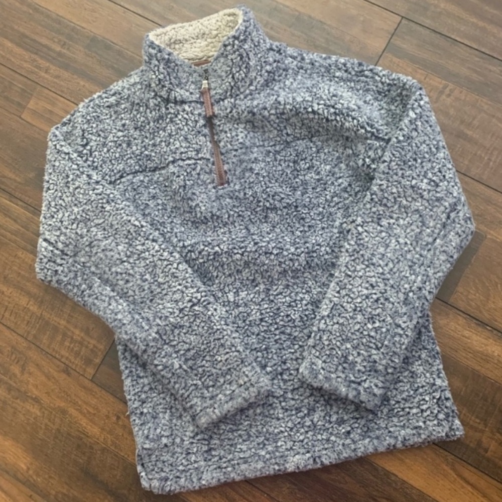 True Grit vintage blue Sherpa pullover jacket - Picture 1 of 4